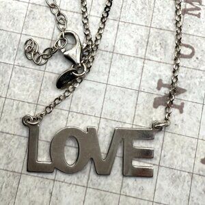 Dyadema Sterling Silver Love Necklace Word Inspiration Message Marked 925 Italy